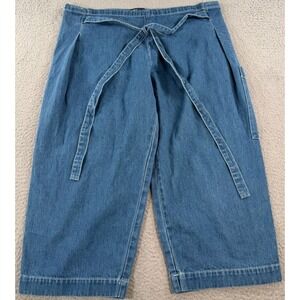 Levi's Made & Crafted Crop Jeans Women's 1 (36x22) Blue Denim Wide Leg Tie Back